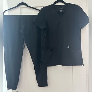Black Scrub Set with Pockets